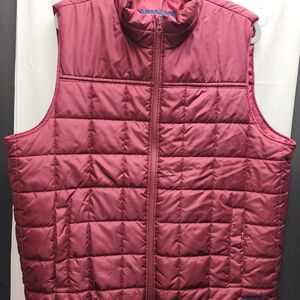 Lands' End Men's Puffer Vest - Burgundy